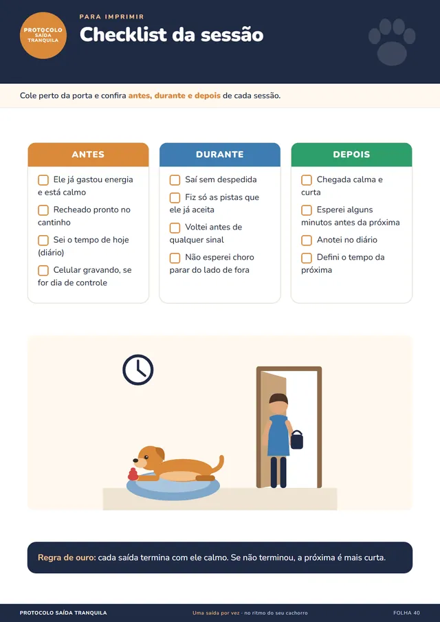 Ficha Checklist da sessão